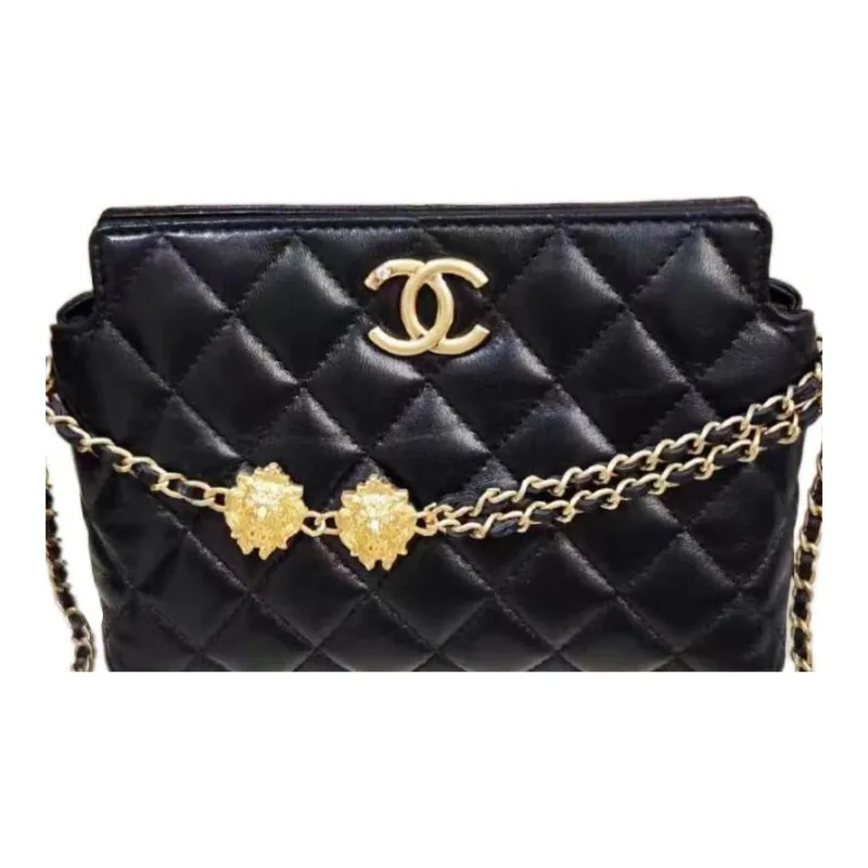 CHANEL Sheepskin Crossbody Bag, Shoulder Bag Women's Black-2
