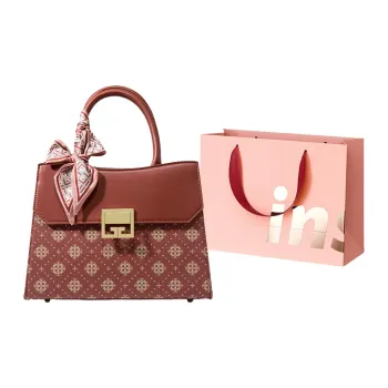 WHEELY BABY+ PU Kelly Bag, Shoulder Bag, Handbag Regular Women's Group Flower Vermilion