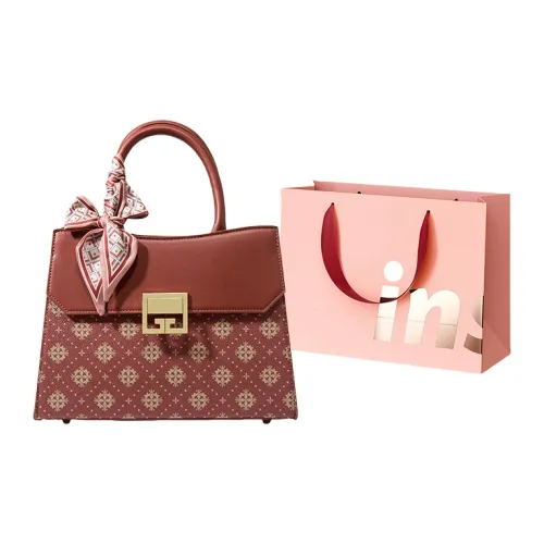 WHEELY BABY+ PU Kelly Bag, Shoulder Bag, Handbag Regular Women's Group Flower Vermilion