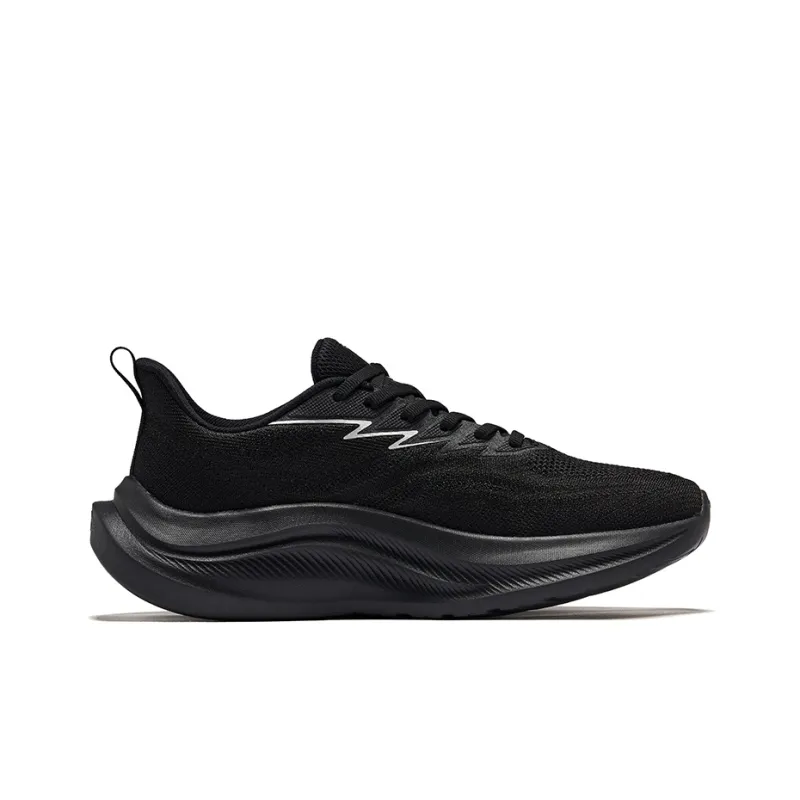Erke Chase Wind 3.0 Cushioning Rebound Breathable Low Top Casual City Commute Sprint Running Shoes Men's Jet Black-1