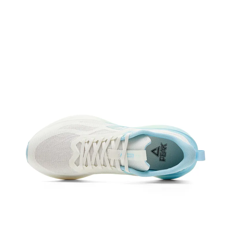 PEAK Abrasion Resistant Lightweight Rebound Low Top Running Shoes Men's Milk White Light Blue-3