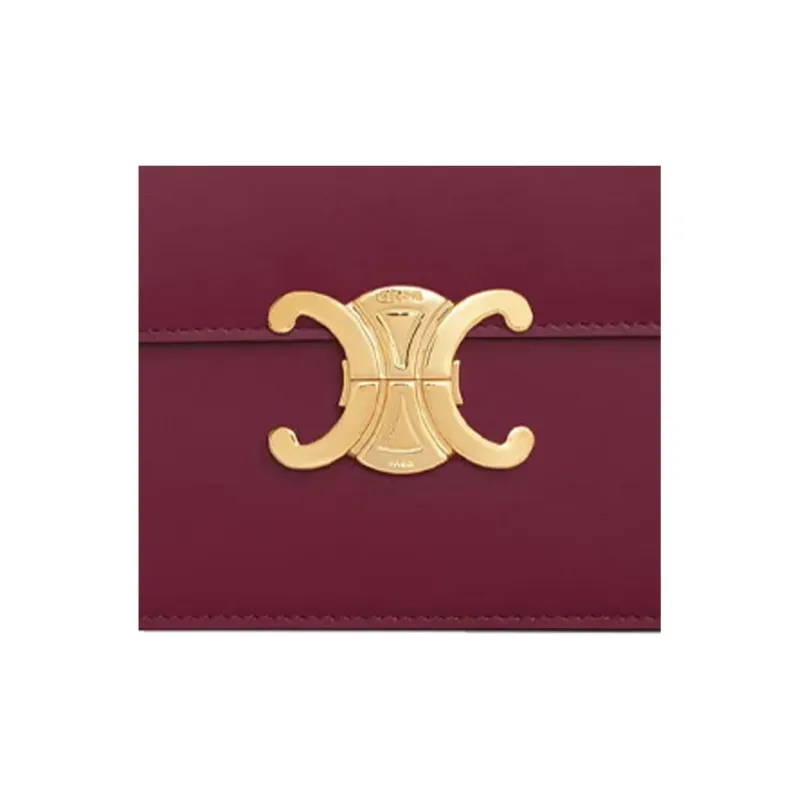 CELINE Cow Leather Shoulder Bag, Handbag, Crossbody Bag, Shoulder Bag Women's Candy Color, Berry Purple-3