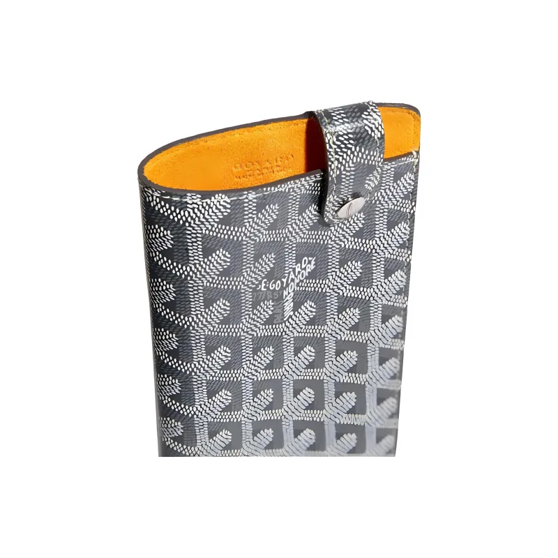 GOYARD Montmartre Canvas With Leather Cell Phone Pouch Large Size Unisex Gray-2