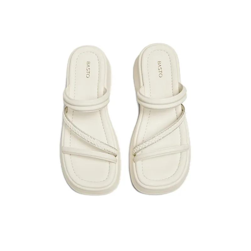 BASTO PU Polyurethane Cut Out Slide Slippers Women's-3