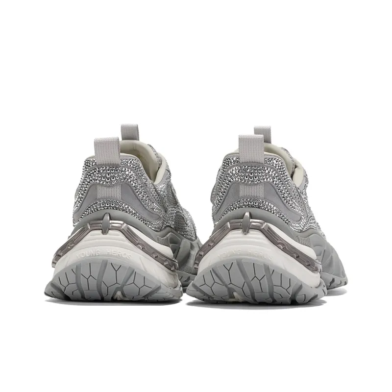 GG CC Cushioning, Slip Resistant, And Abrasion Resistant Low Top Chunky Sneakers Women's Gray-3