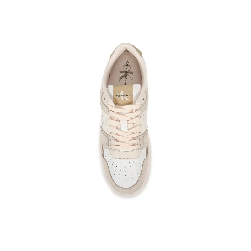 CKJ CALVIN KLEIN JEANS Low Top Skateboard Shoes Men's Light Khaki/Vintage White-1