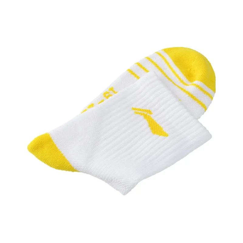 LiNing Mid Calf Socks Unisex Multi double Loading White Yellow-1