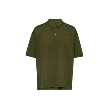 PRADA Oversized Cotton Polo Shirt Polo Shirt Men's Green