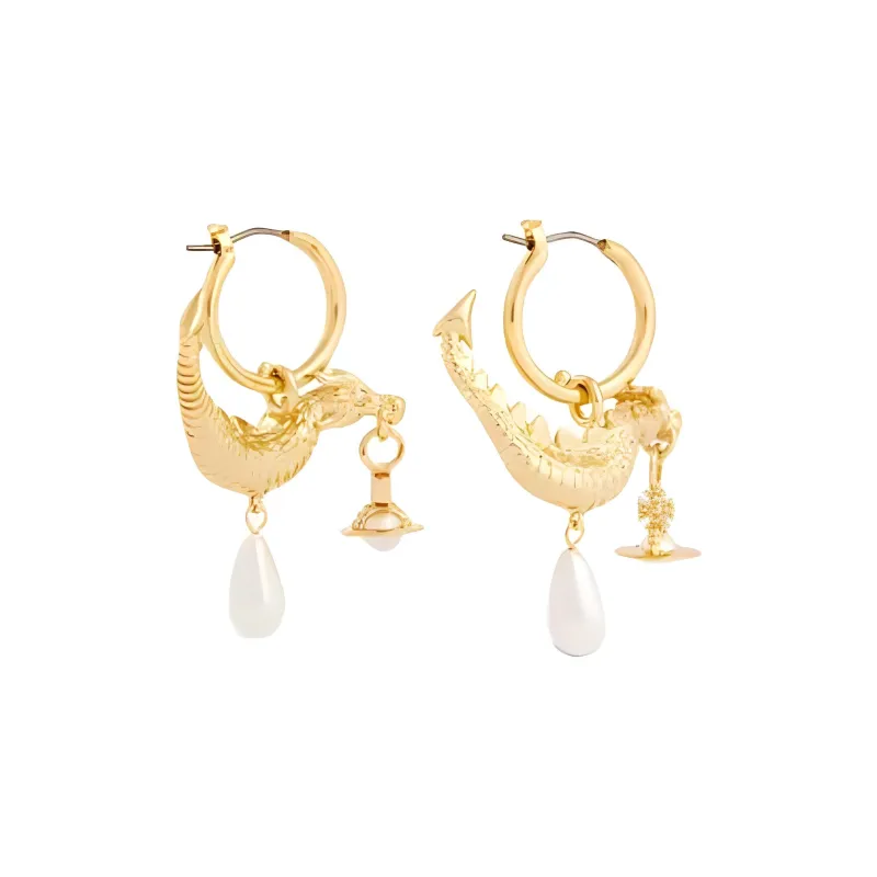 Vivienne Westwood Brass Pearl Earrings Women's Gold-4