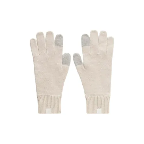 Lululemon Wool Blend Knit Gloves Unisex Mixed Color Bone White