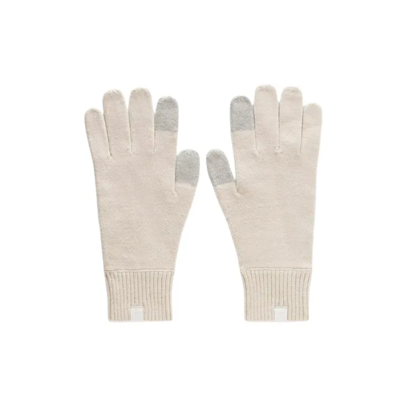 Lululemon Wool Blend Knit Gloves Unisex Mixed Color Bone White-0