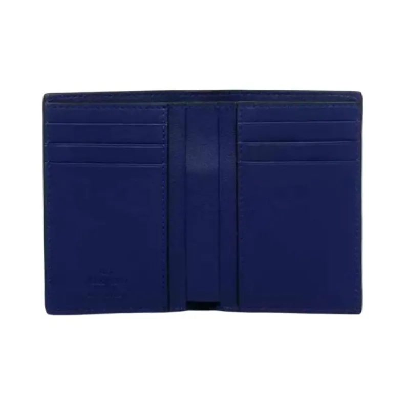 Valentino Vlogo Calfskin Wallet Men's Blue-2