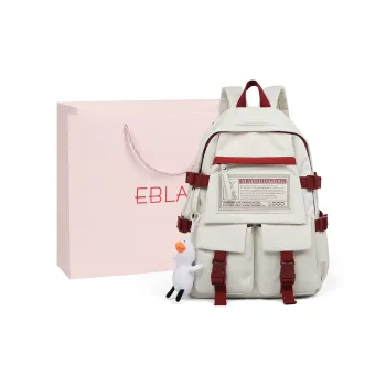 EBLAN Fabric Backpack Regular Unisex Beige/Black