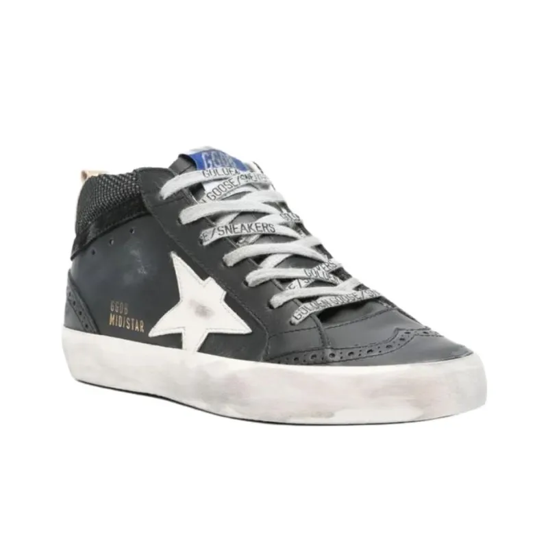 Golden Goose Mid Star Mid Top Skateboard Shoes Women's Black-2