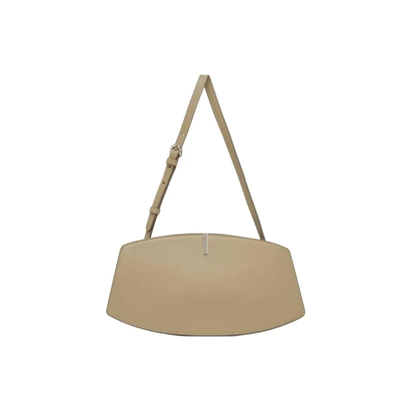 SAVETTE Matte Calfskin Shoulder Bag Women's Beige-0