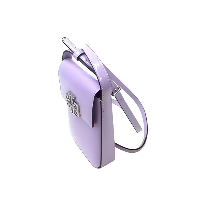 TORY BURCH Leather Crossbody One Shoulder Cell Phone Pouch Women's Lavender Purple-1