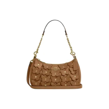 COACH Teri Leather Portable Crossbody Bag, Shoulder Bag Medium Size Women's Honey Brown