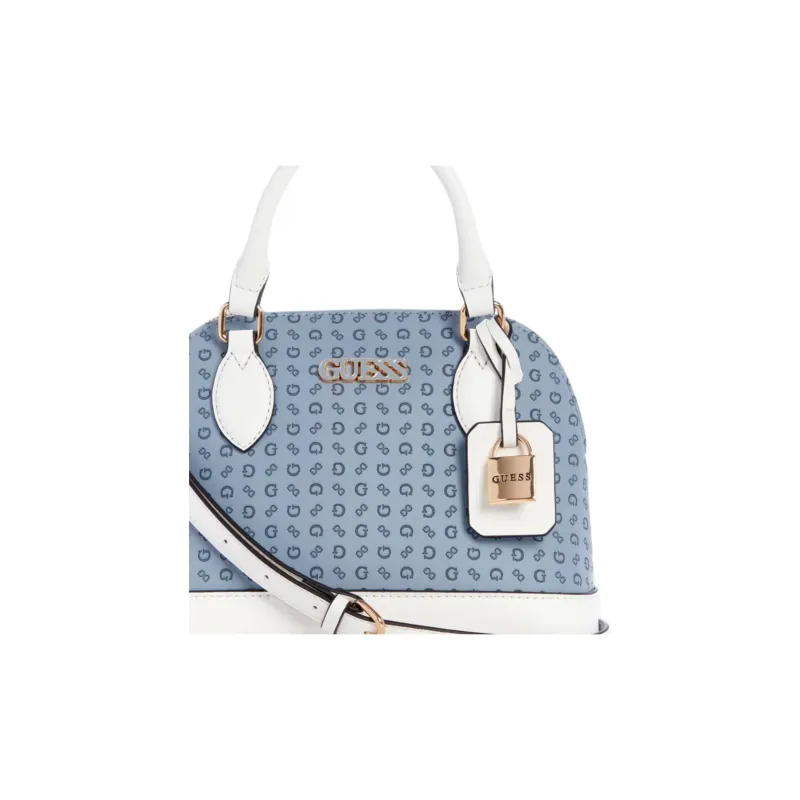GUESS Artificial Leather Dome Bag, Shoulder Bag, Crossbody Bag, Handbag Mini Women's Blue-3