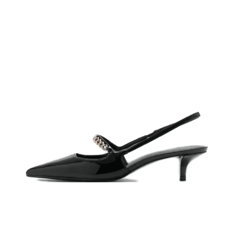 MANGO Slim Heel High Heels 4.5cm Women's Black-0