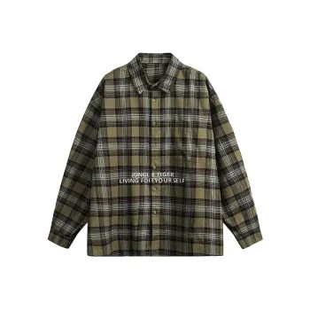 JUNGLE TIGER Shirt Unisex Green Plaid