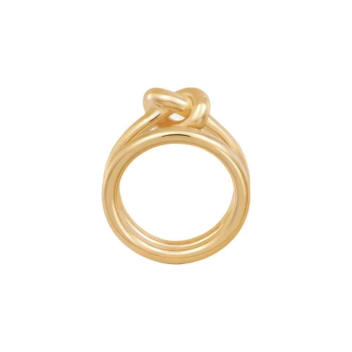 CELINE Knot Double Ring In Brass With Gold Finish
