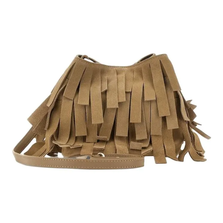 HOGAN Suede Crossbody Bag, Shoulder Bag Mini Women's Brown-3