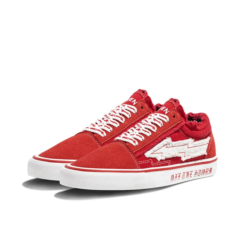 REVENFE X SPOTM x BURNING FLAME Slip Resistant, Breathable, Lightweight Low Top Canvas Shoes Unisex-4