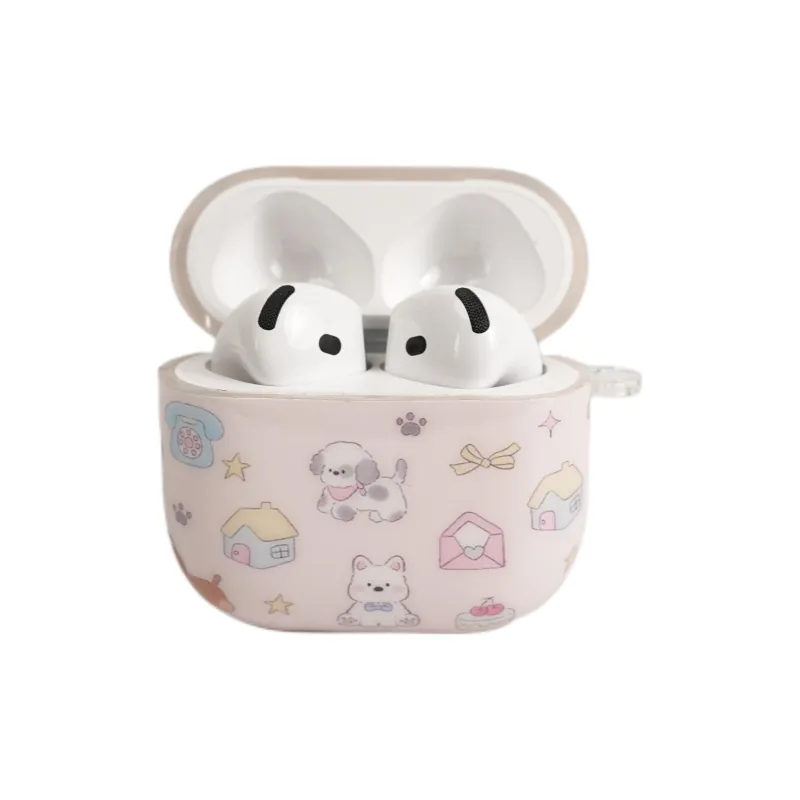 Wei Xin Compatibility With Apple AirPods 4/2/3/4th Generation/AirPods Pro/Pro 2 TPU Phone House Puppy Headphone Cases-3