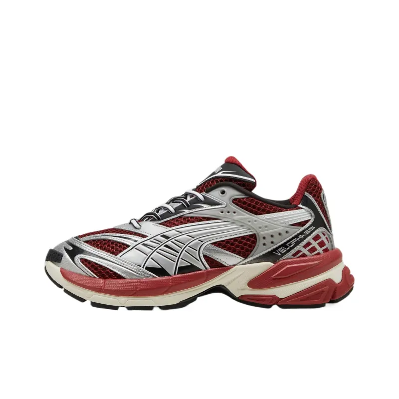PUMA Velophasis Low Top Running Shoes Unisex Red Silver-0