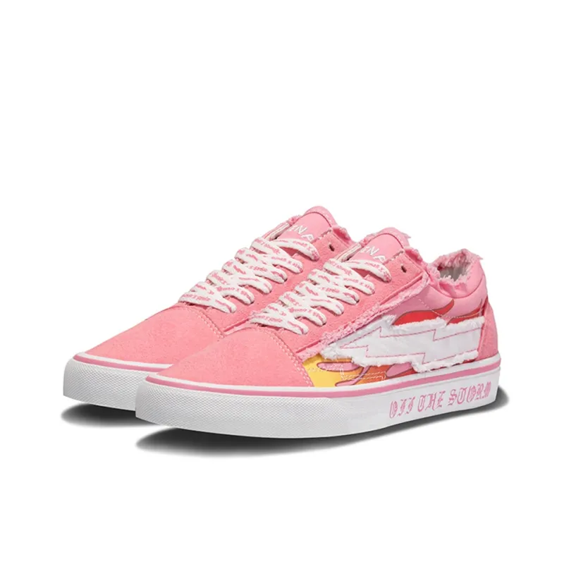 REVENFE X SPOTM x BURNING FLAME Slip Resistant, Breathable, Lightweight Low Top Canvas Shoes Unisex-9
