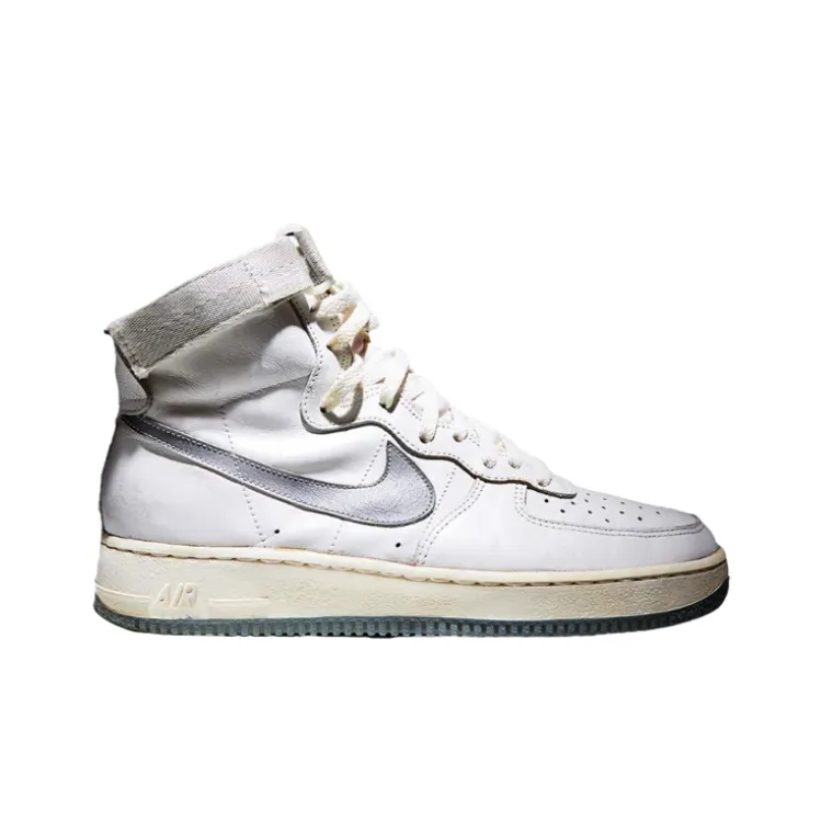 Nike Air Force 1 Anti Slip Wear Resistant High Top Vintage Basketball Shoes Unisex White-1