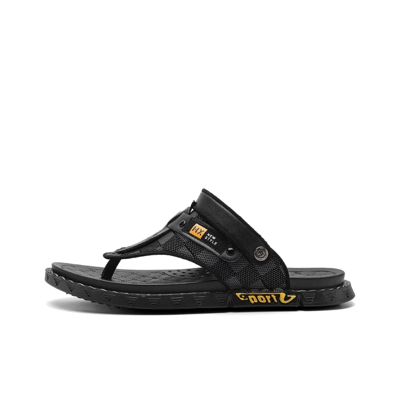 Shiozawa Rubber Sole Stitching Abrasion Resistant Flip Flops Men's-0