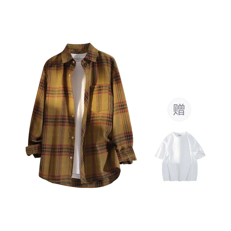 YOSICIL Shirt Unisex Yellow Plaid-9