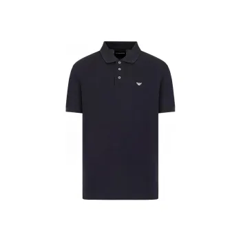 EMPORIO ARMANI Mercerised Piqué Polo Shirt With Micro Eagle