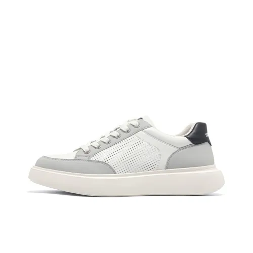 NAVIGARE Small Sailboats Low Top Skateboard Shoes Men's Gray White