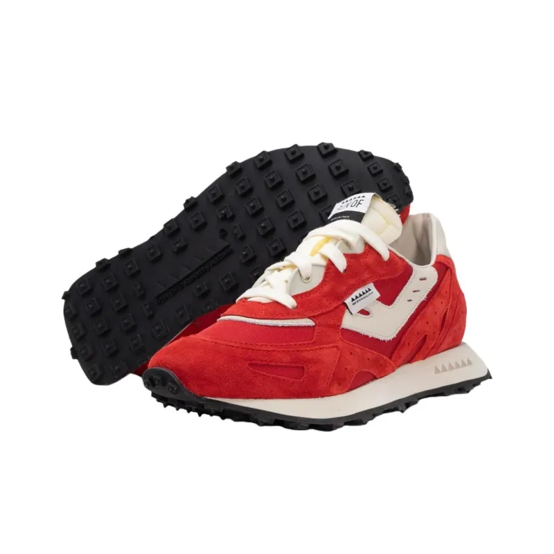 RUN OF Crimson Low Top Casual Shoes Men's Deep Red-4