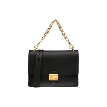 FENDI Kan U Leather One Shoulder Crossbody Portable Women's Black