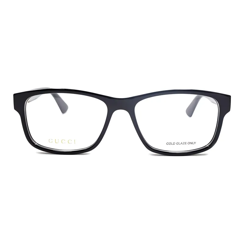 GUCCI Plate Frame Square Eyeglass Frames Men's Black-1