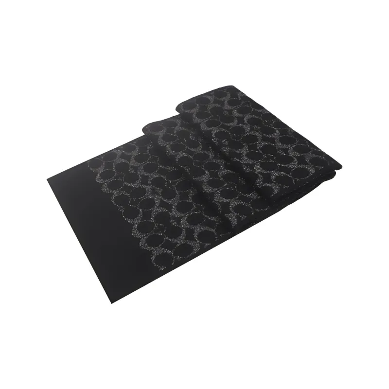 COACH Merino Wool Knit Scarves Unisex Black-1
