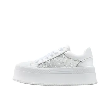 GG CC Slip Resistant Cushioning Abrasion Resistant Low Top Skateboard Shoes Women's White