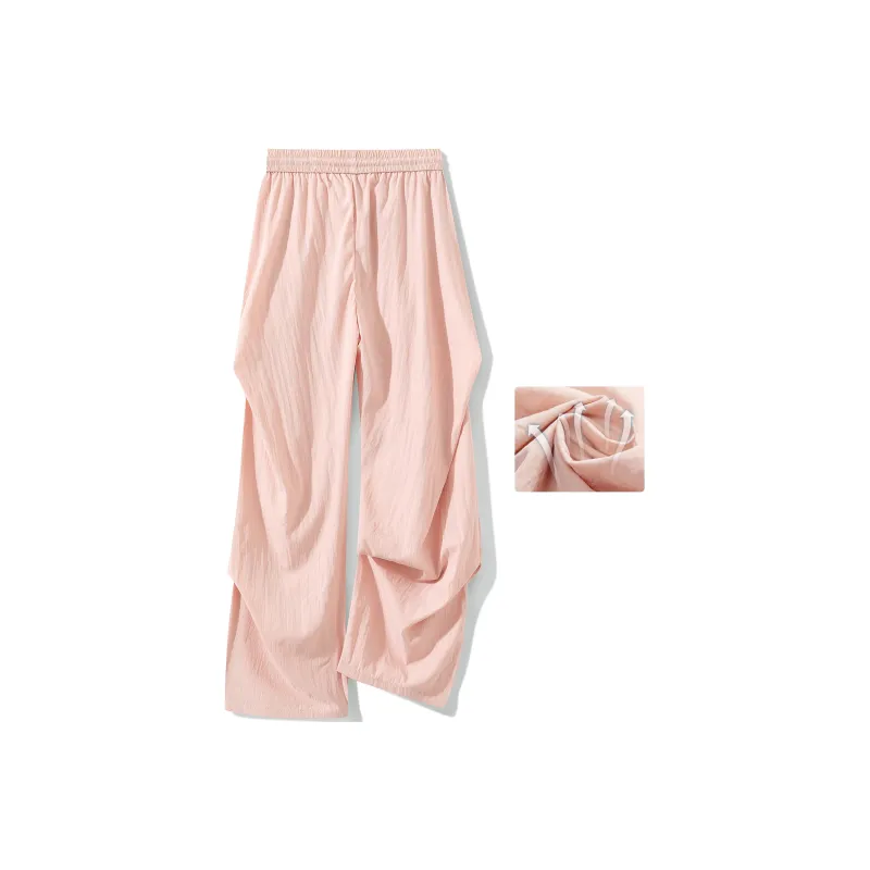 SOIE Cargo Pants Unisex Pink [Summer Cool Ice Silk Material]-3