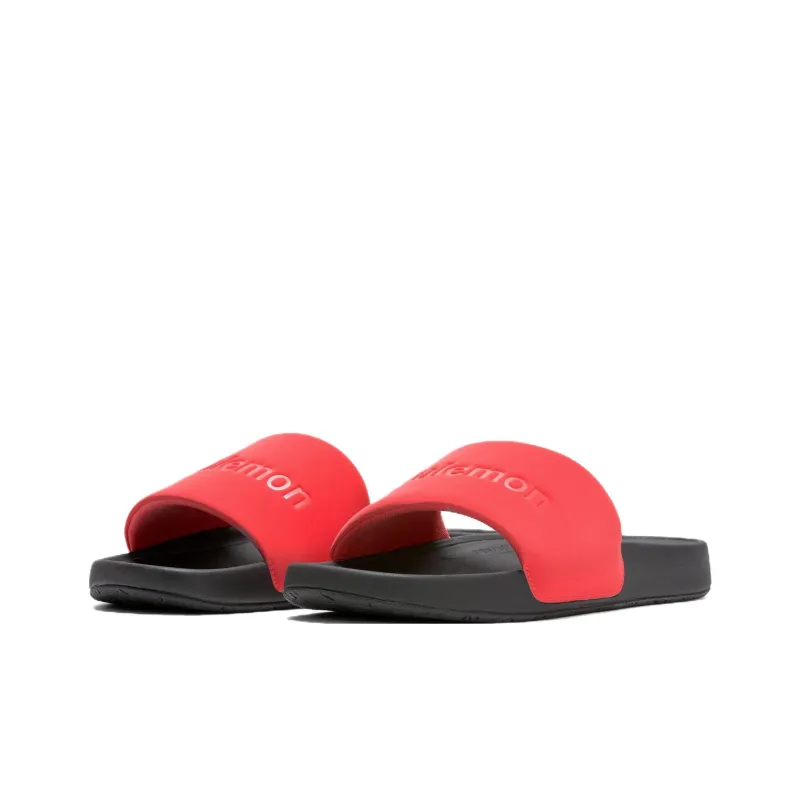 Lululemon Restfeel Slide Rubber Sole Slip Resistant Abrasion Resistant Slide Slippers Men's Black Red-2