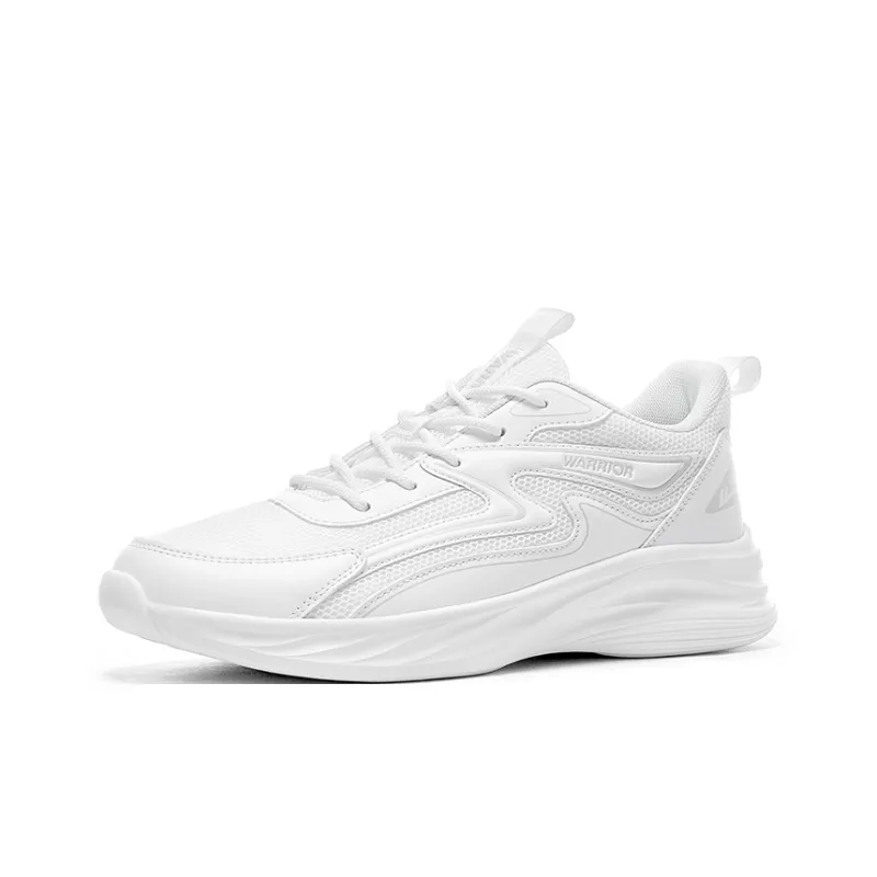 Warrior Cushioning, Slip Resistant, And Breathable Low Top Running Shoes Unisex White Gray-1