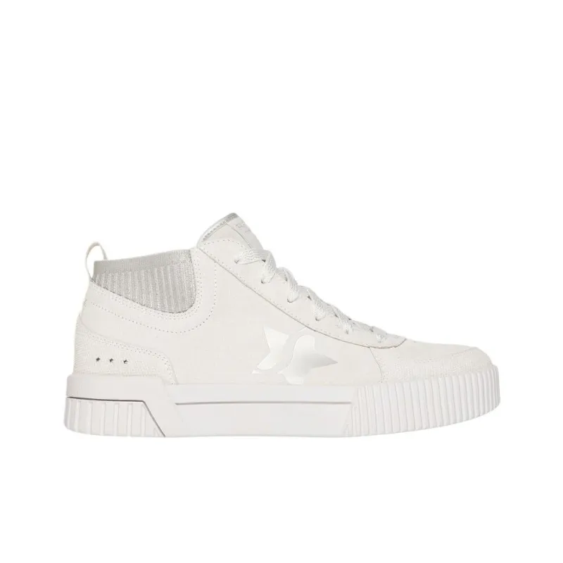 Skechers Jade Soft Sparkle Mid Top Skateboard Shoes Women's White-1