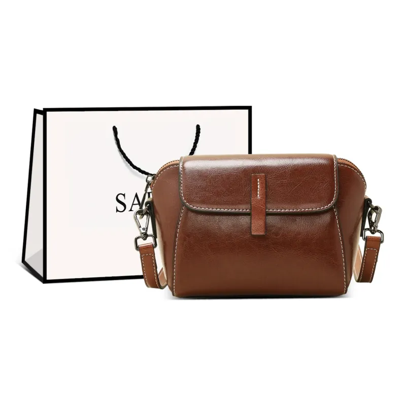 Safiya Synthetic Leather Crossbody Bag Regular Women's Brown-0