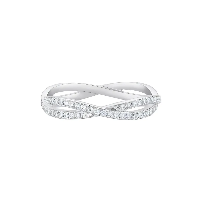 De Beers 18kt White Gold Infinity Full pavé Diamond Band Ring-1