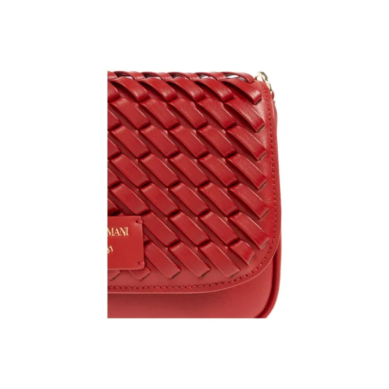 EMPORIO ARMANI Leather Shoulder Bag Regular Women's Red-3