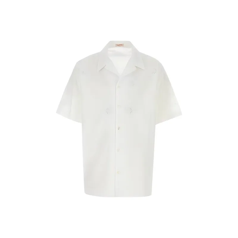 Valentino Floral Embroidered Short Sleeved Shirt-0