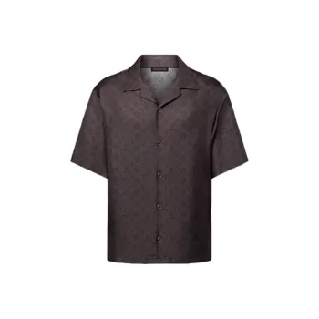 LOUIS VUITTON Printed Monogram Short Sleeved Silk Shirt