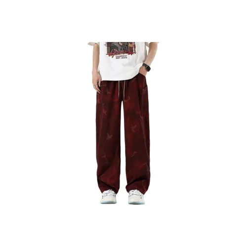 MIIOW Trend Party Series Casual Pants Unisex Angus Red